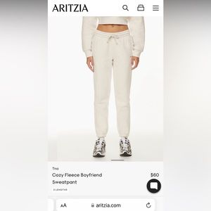 Aritzia Cozy AF Fleece Boyfriend Sweatpants size: M colour: Taupe